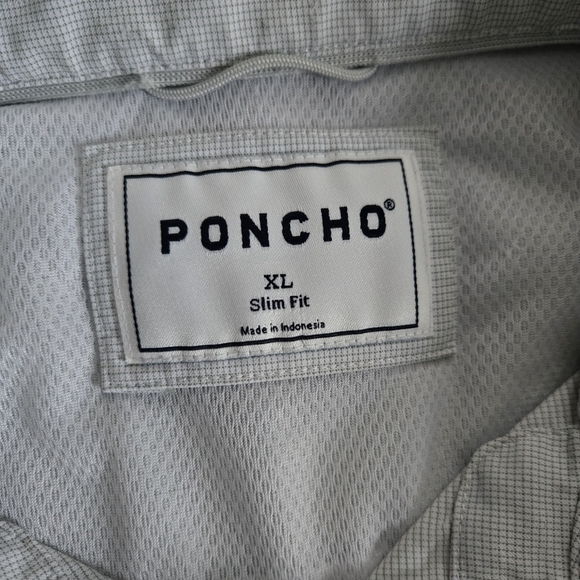 PONCHO Ultra-Lite Slim Fit The Frog Leg Shirt Turf Green Microcheck Size XL - Picture 2 of 13